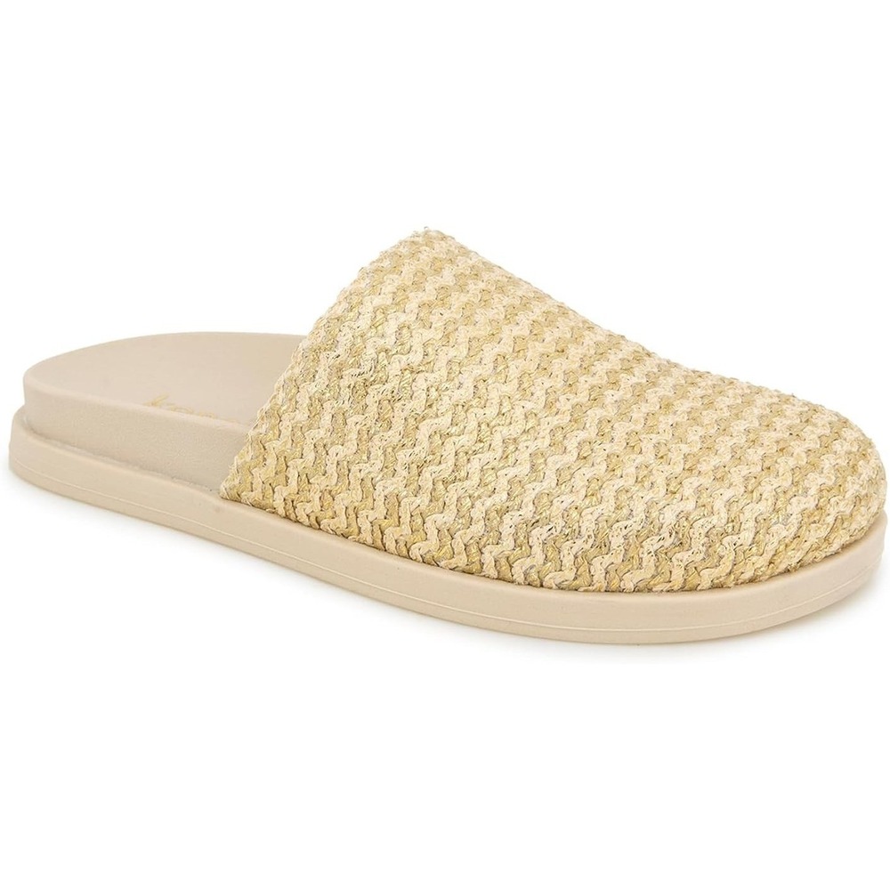 Kensie Paislee Clog Women's Size 7.5M Platino Gold Tone Woven Slip-On Outdoor